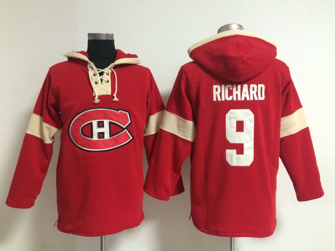 NHL Montreal Canadiens #9 Richard Red Hoodie