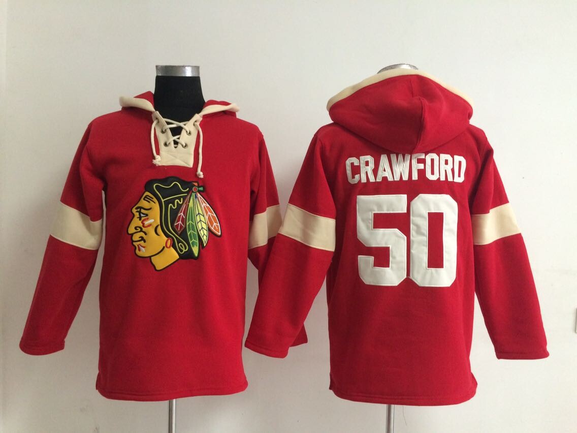 NHL Chicago Blackhawks #50 Crawford Red Hoodie