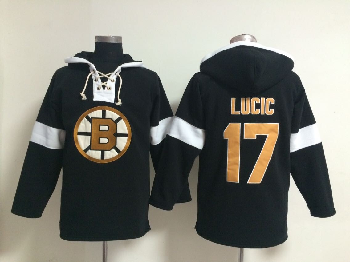 NHL Boston Bruins #17 Lucic Black Hoodie