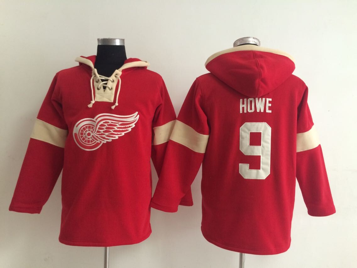 NHL Detroit Red Wings #9 Howe Red Hoodie