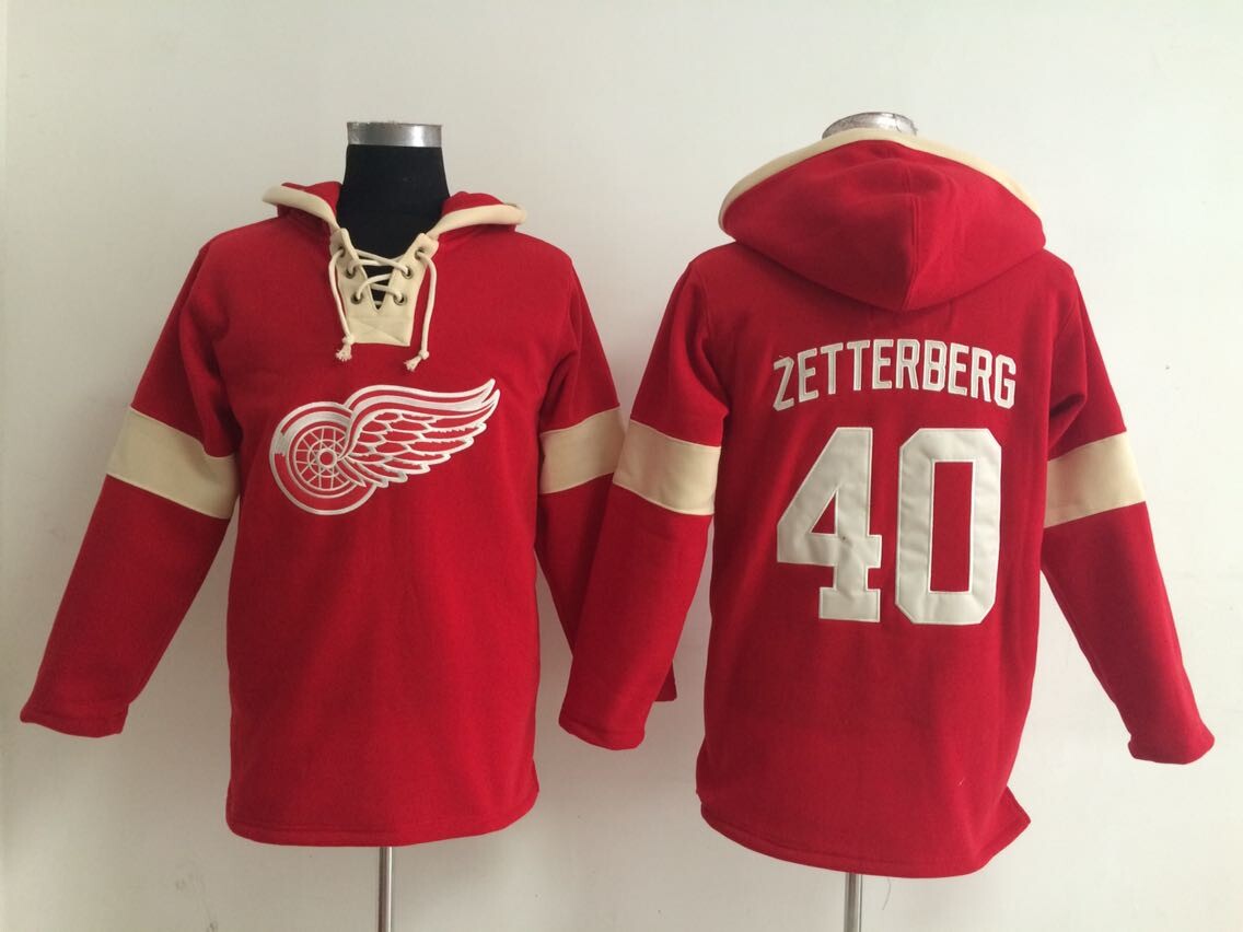 NHL Detroit Red Wings #40 Zetterberg Red Hoodie