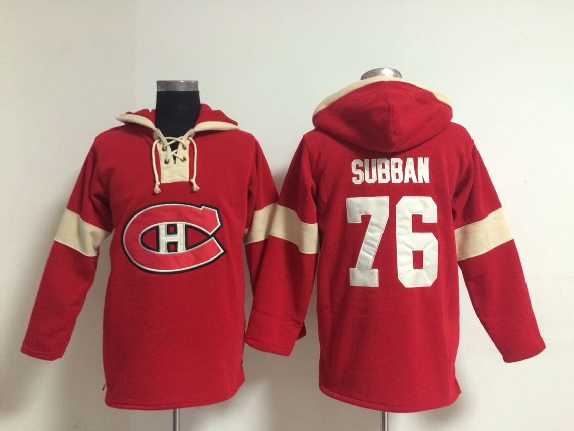 NHL Montreal Canadiens #76 Subban Red Hoodie