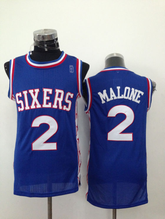 NBA Philadelphia 76ers #2 Malone Blue Jersey