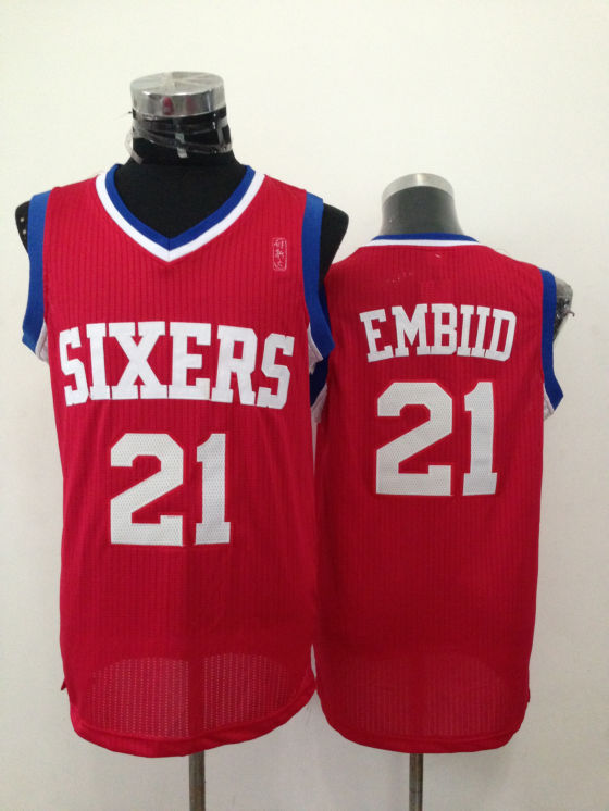 NBA Philadelphia 76ers #21 Embiid red Jersey