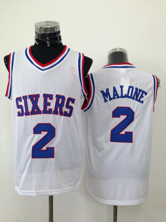 NBA Philadelphia 76ers #2 Malone White Jersey