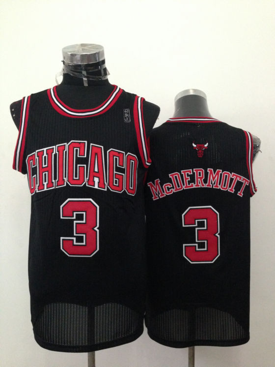 NBA Chicago Bulls #3 McDermott Black Jersey