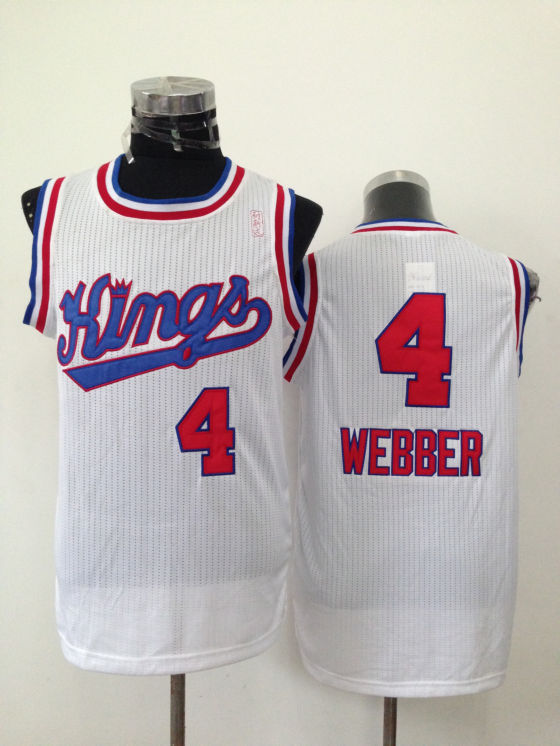 NBA Sacramento Kings #4 Webber White Jersey