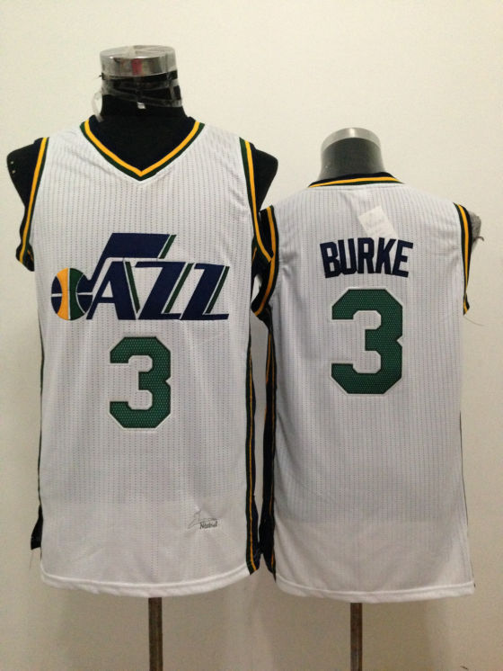 NBA Utah Jazz #3 Burke White Jersey