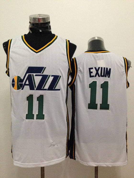 NBA Utah Jazz #11 Exum White Jersey