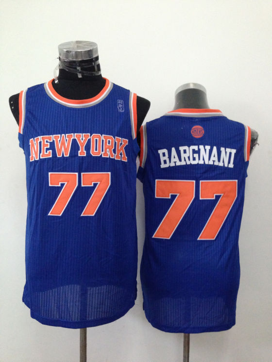 New York knicks #77 Barganani Blue Jersey