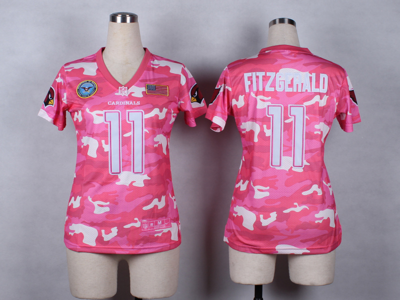 Nike Arizona Cardinals #11 Fitzgerald Salute to Service New Pink Camo Women Jersey