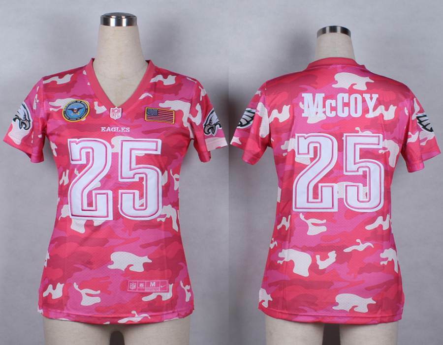 Nike Philadelphia Eagles #25 McCoy Womens Salute to Service New Pink Camo Jersey