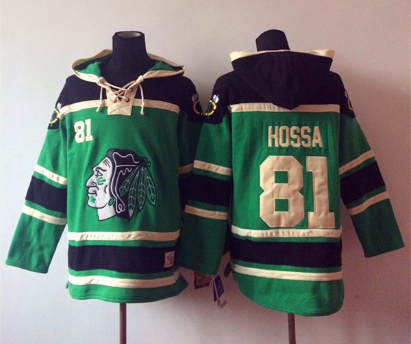 NHL Chicago Blackhawks #81 Hossa Green Hoodie