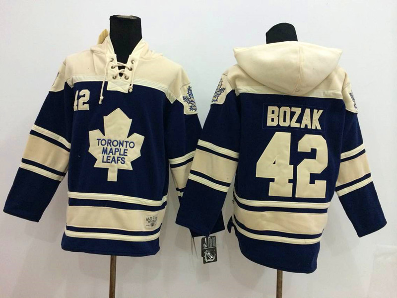 NHL Toronto Maple Leafs #42 Bozak Blue Cream Hoodie