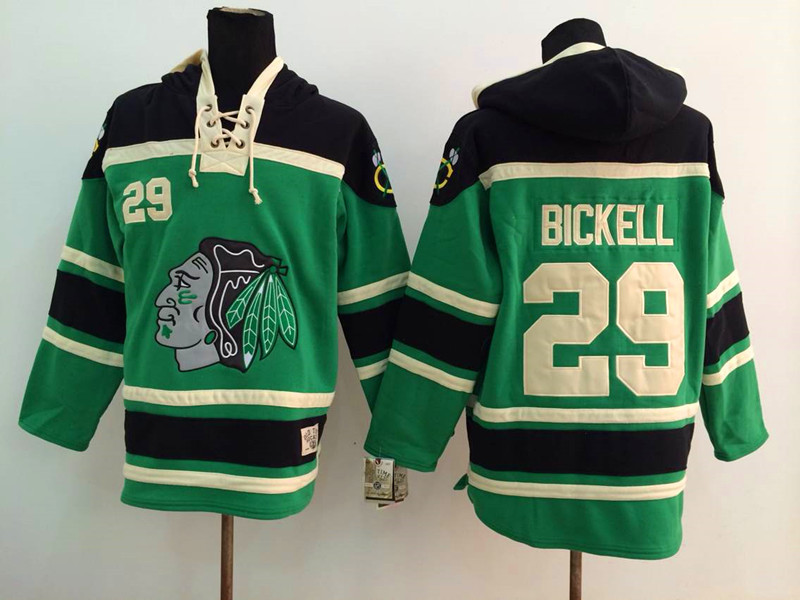 NHL Chicago Blackhawks #29 Bickell Green Hoodie