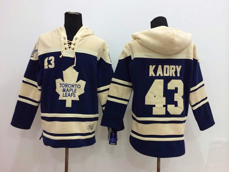 NHL Toronto Maple Leafs #43 Kadry Blue Cream Hoodie