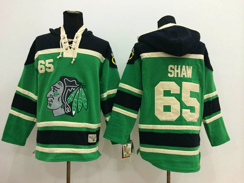 NHL Chicago Blackhawks #65 Shaw Green Hoodie