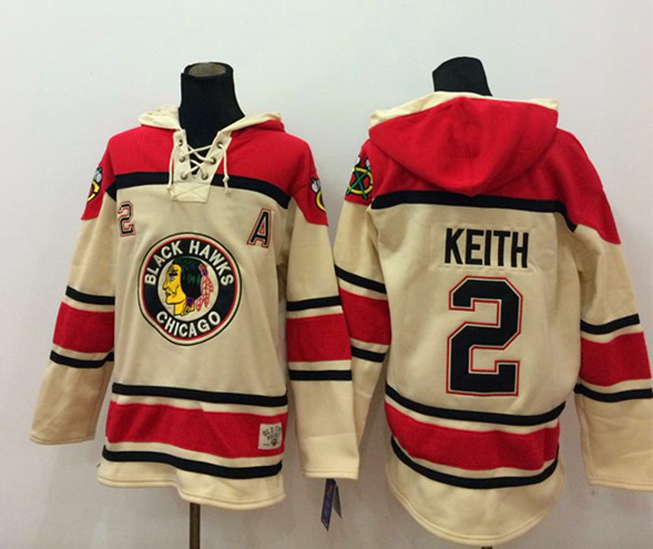 NHL Chicago Blackhawks #2 Keith Cream Red Hoodie