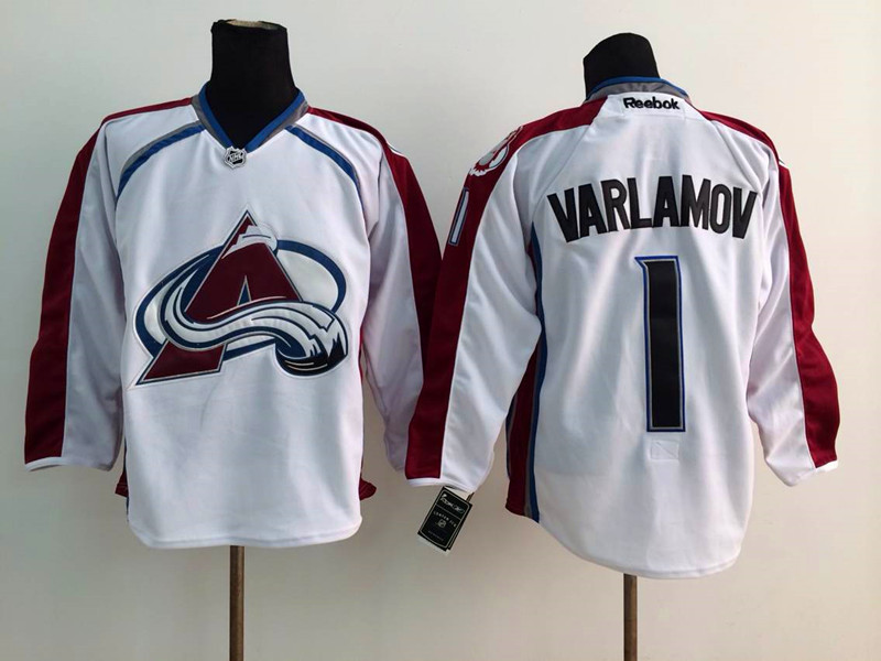 NHL Colorado Avalanche #1 Varlamov White Jersey