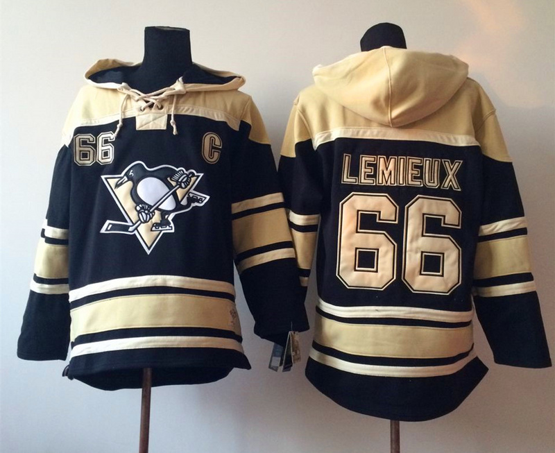 NHL Pittsburgh Penguins #66 Lemieux Black Hoodie