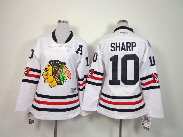 NHL Chicago Blackhawks #10 Sharp White Women Jersey