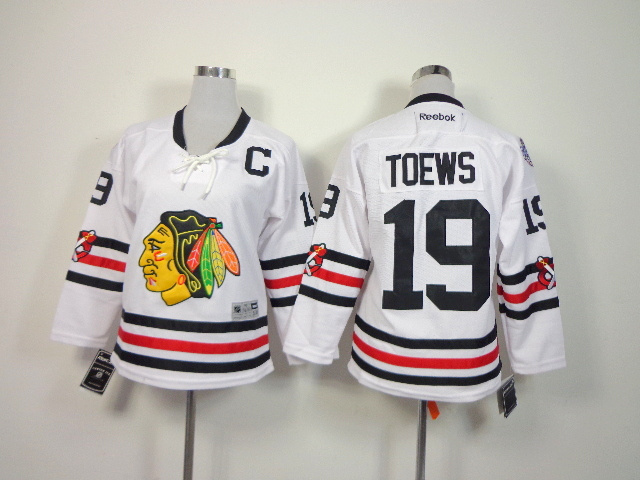 NHL Chicago Blackhawks #19 Toews White Women Jersey