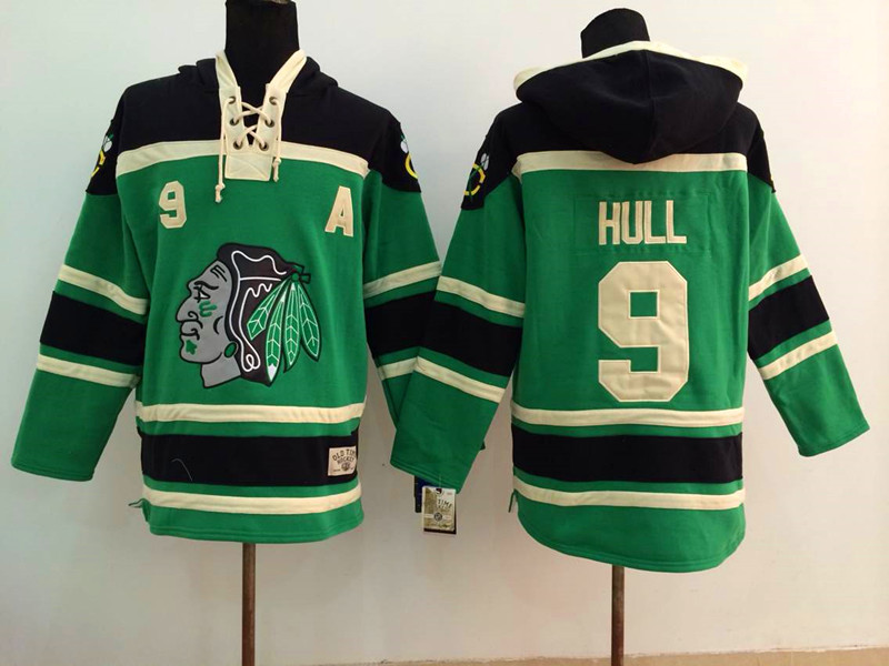 NHL Chicago Blackhawks #9 Hull Green Hoodie