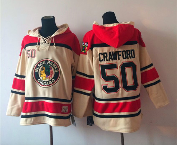 NHL Chicago Blackhawks #50 Crawford Cream Hoodie