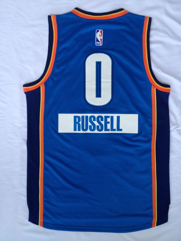 NBA Oklahoma City Thunder #0 Russell Blue Christmas Eve 2014 Jersey