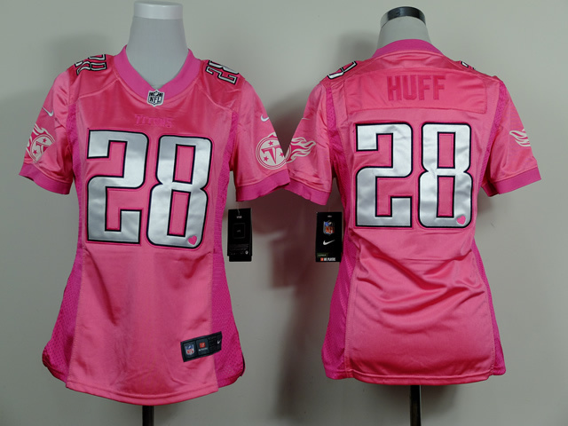 Nike Tennessee Titans #28 Huff Pink Women Jersey