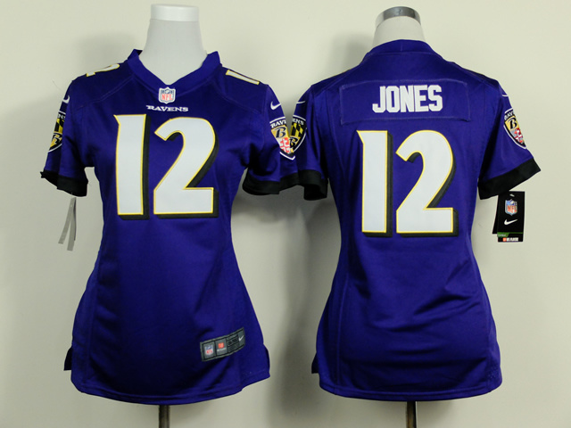 Nike Baltimore Ravens #12 Jones Women Purple Jersey