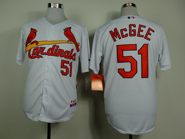 MLB St. Louis Cardinals #51 McGee White Jersey