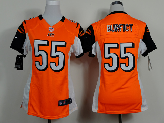 Nike NFL Cincinnate Bengals #55 Burfict Orange Women Jersey