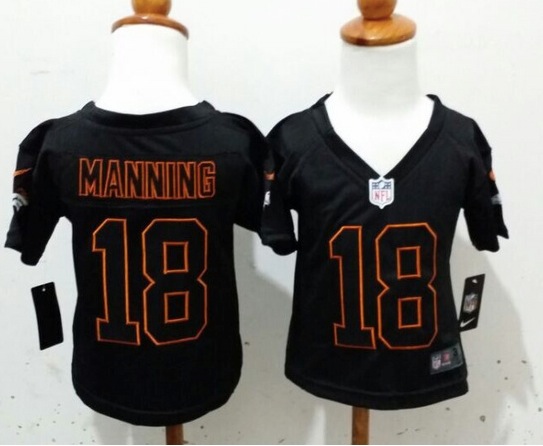 Nike NFL Denver Broncos #18 Manning Black Youth Jersey(2-5T)