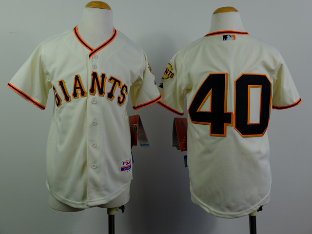 MLB San Francisco Giants #40 Cream Youth Jersey