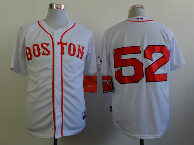 MLB Boston red sox #52 Cespedes White Jersey