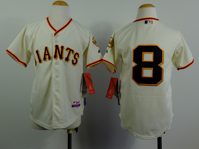 MLB San Francisco Giants #8 Pence Cream Youth Jersey