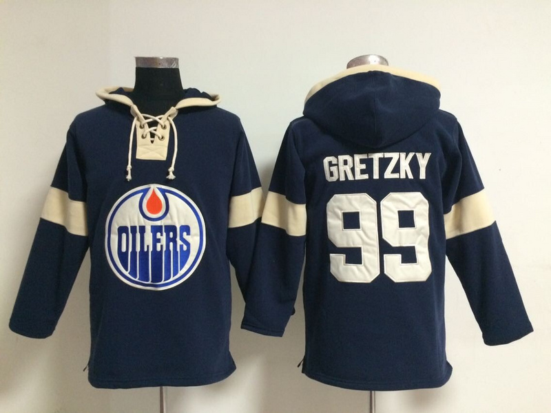 NHL Edmonton Oilers #99 Gretzky Blue Hoodie