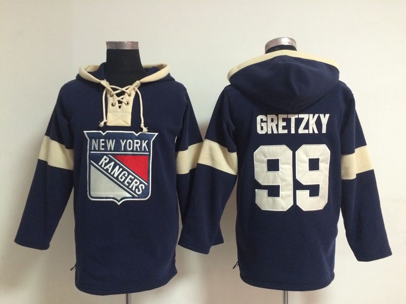NHL New York Rangers #99 Gretzky Blue Hoodie