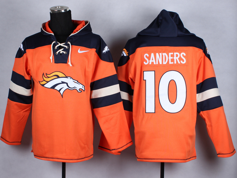 Nike Denver Broncos #10 Sanders Orange Blue Hoodie