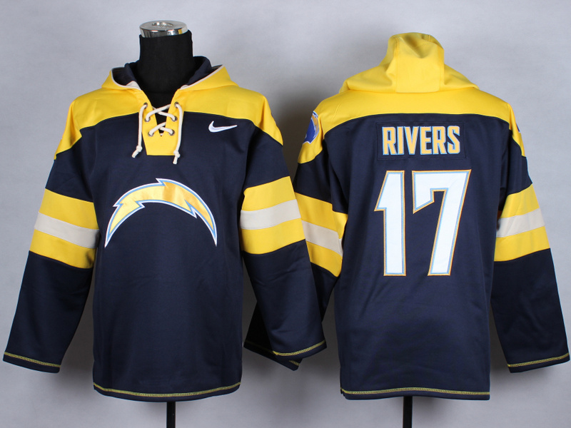 Nike San Diego Chargers #17 Rivers Blue Yellow Hoodie