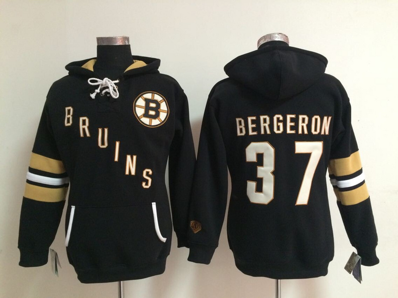 NHL Boston Bruins #37 Bergeron Black Women Hoodie