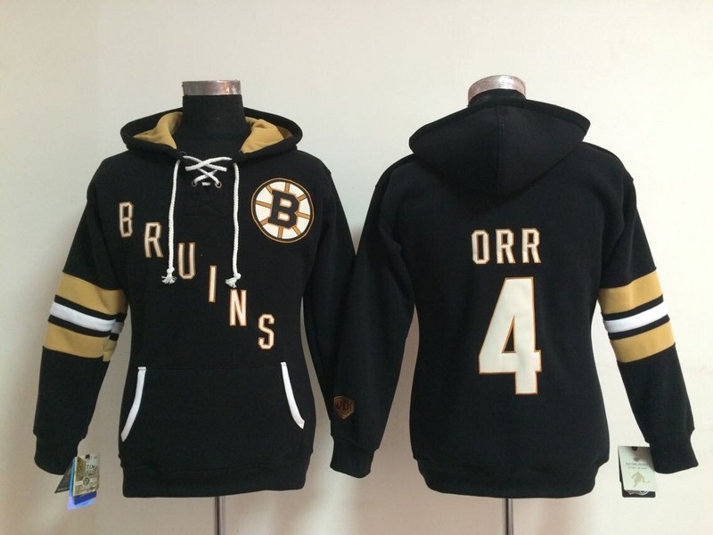 NHL Boston Bruins #4 Orr Black Women Hoodie