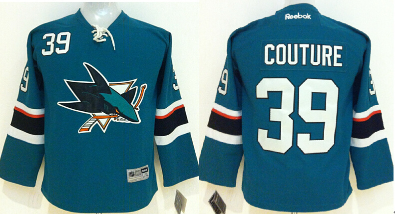 NHL San Jose Sharks #39 Couture Green Youth Jersey