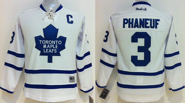 Reebok Toronto Maple Leafs #3 Phaneuf Winter Classic Youth White Jersey