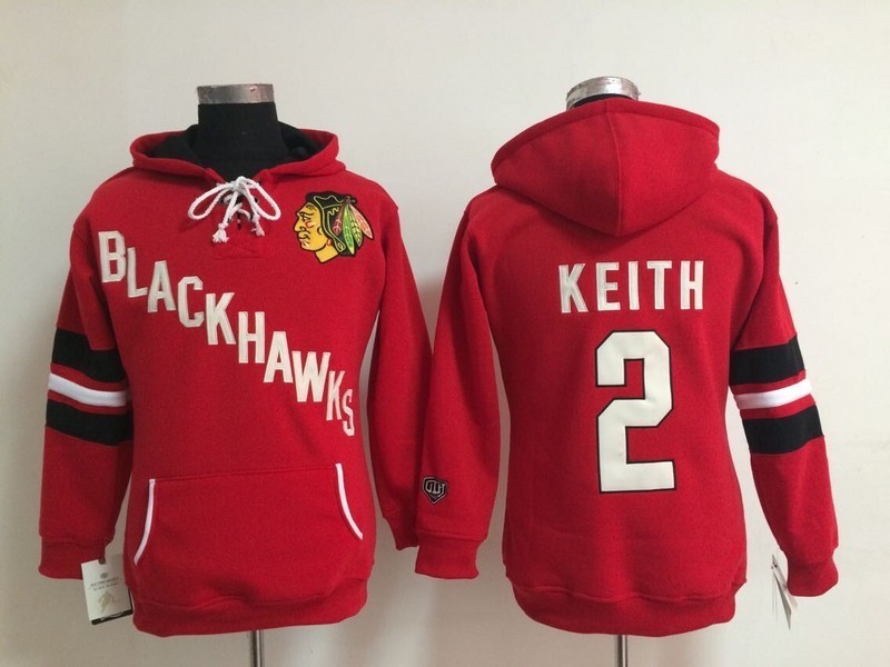 NHL Chicago Blackhawks #2 Keith Women Red Hoodie