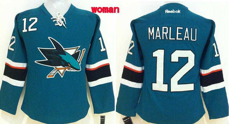 NHL San Jose Sharks #12 Marleau Green Women Jersey