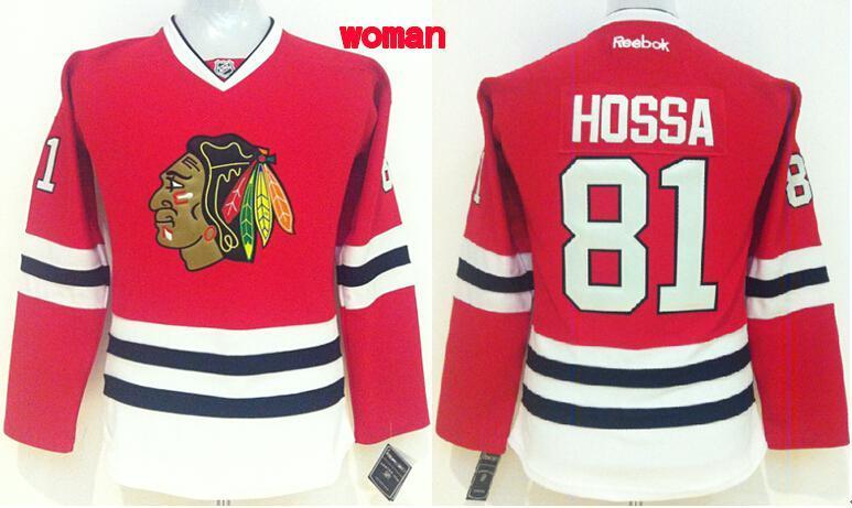 NHL Chicago Blackhawks #81 Hossa Red Women Jersey