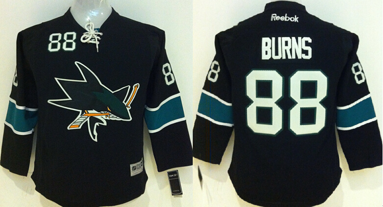 NHL San Jose Sharks #88 Burns Black Youth Jersey