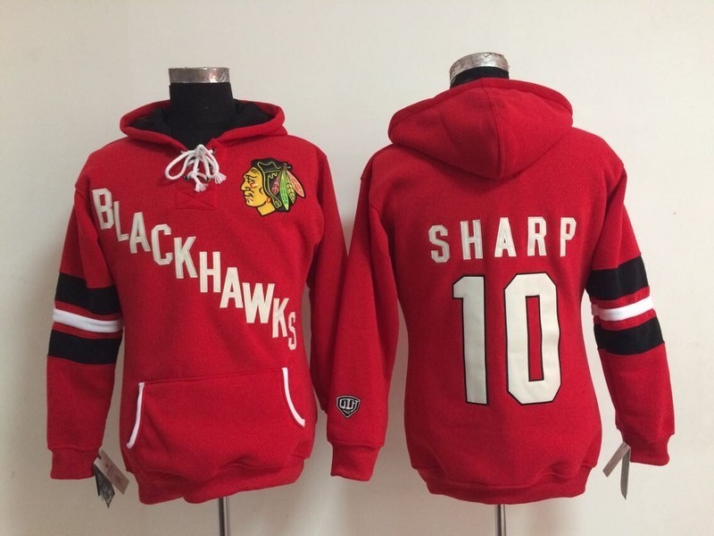 NHL Chicago Blackhawks #10 Sharp Women Red Hoodie